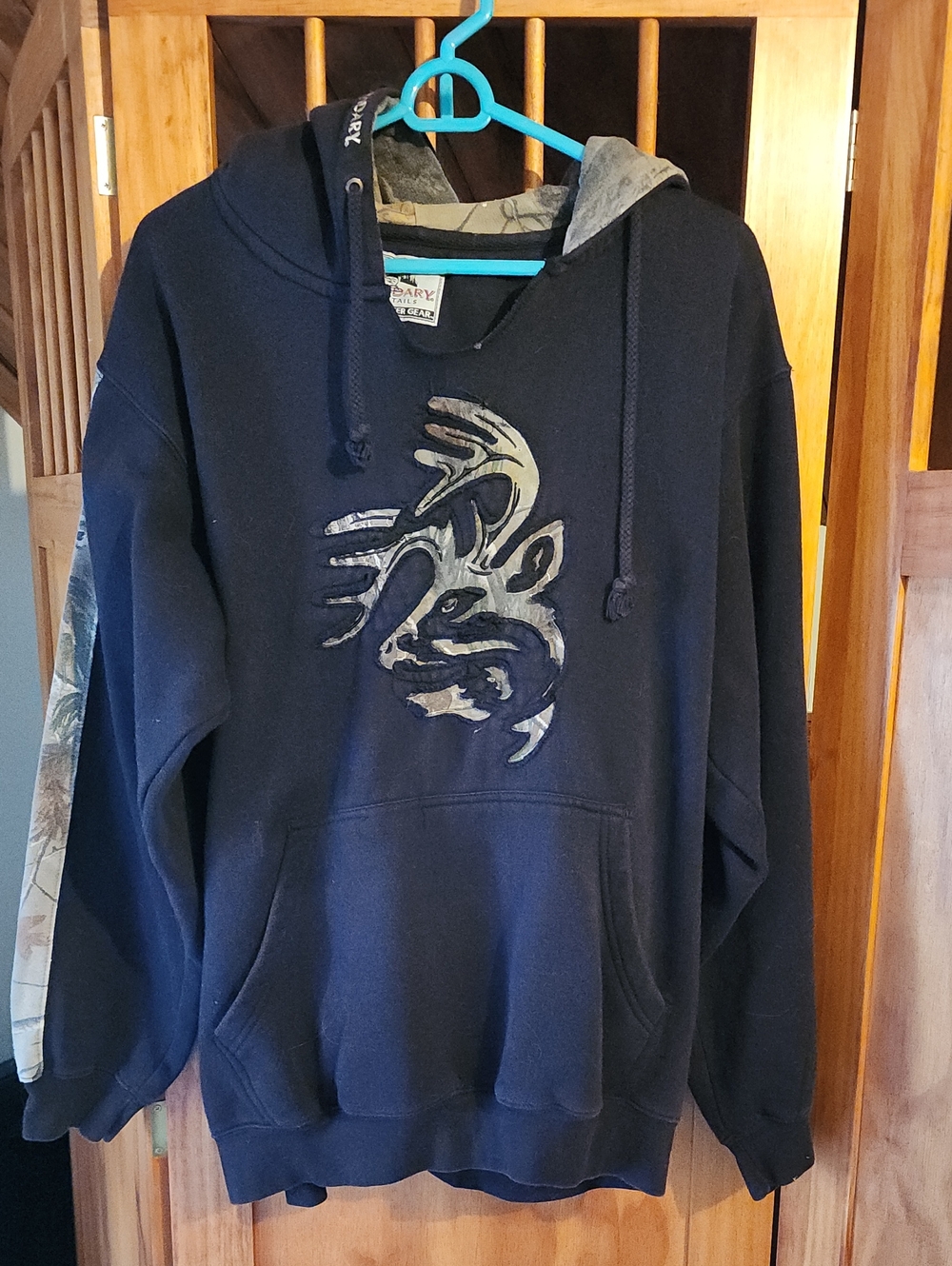 Legendary Whitetails Navy Hoodie with Camo Accents